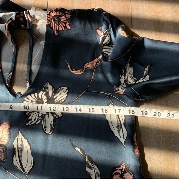 Amanda Uprichard Isla mini choker dress 100% silk blue floral size small - Picture 8 of 8